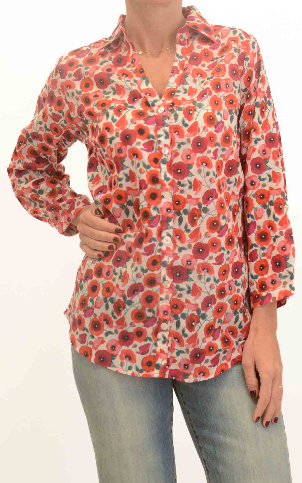 Palme - Camicia papaveri - Rosso