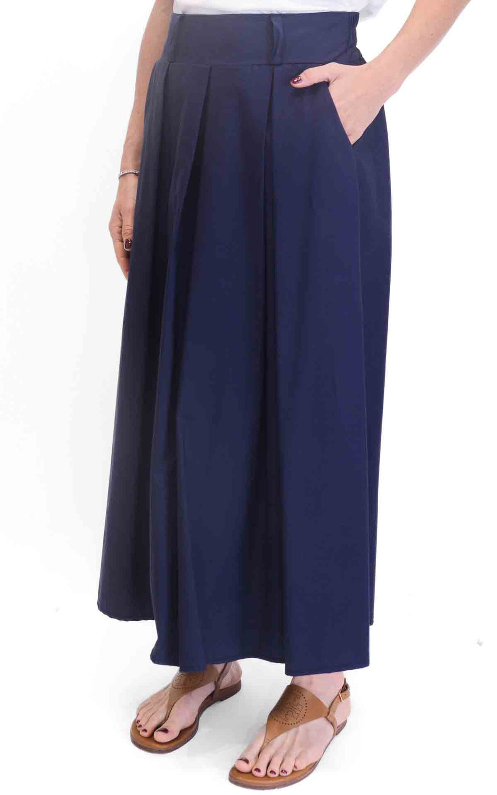 OFF-ON - Gonna lunga tinta unita - Blu