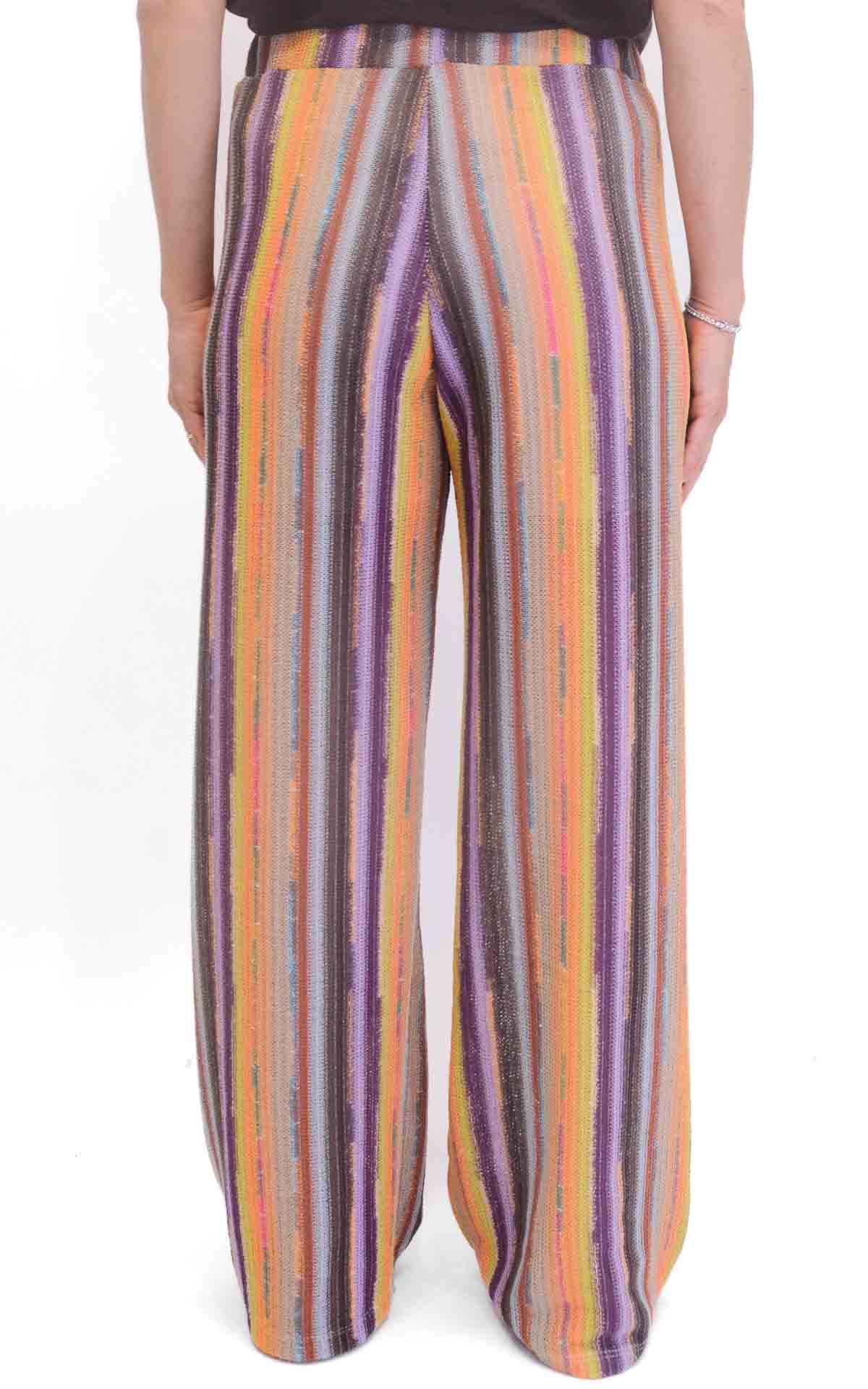 Susymix - Pantalone in maglia multicolore - Viola / arancio