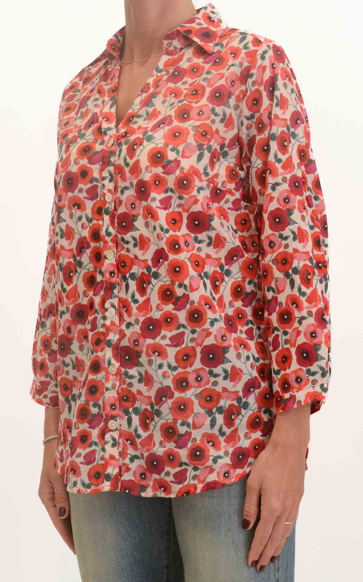 Palme - Camicia papaveri - Rosso