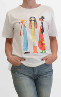 Civico 1 - T-shirt stampa bambole tutine - Bianco