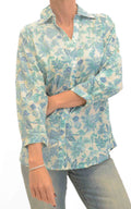 Palme - Camicia fantasia floreale - Turchese