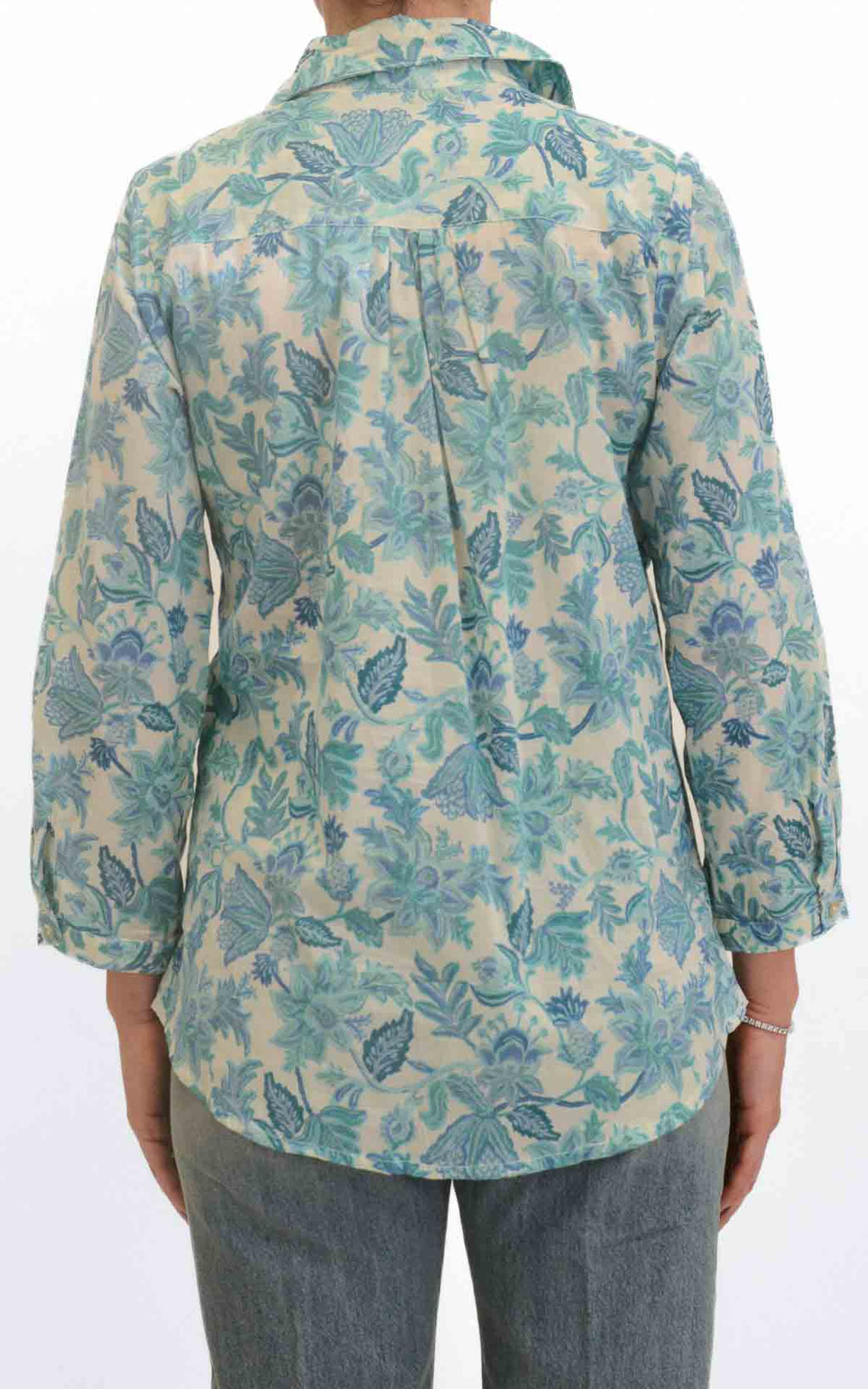Palme - Camicia fantasia floreale - Turchese