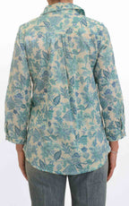 Palme - Camicia fantasia floreale - Turchese