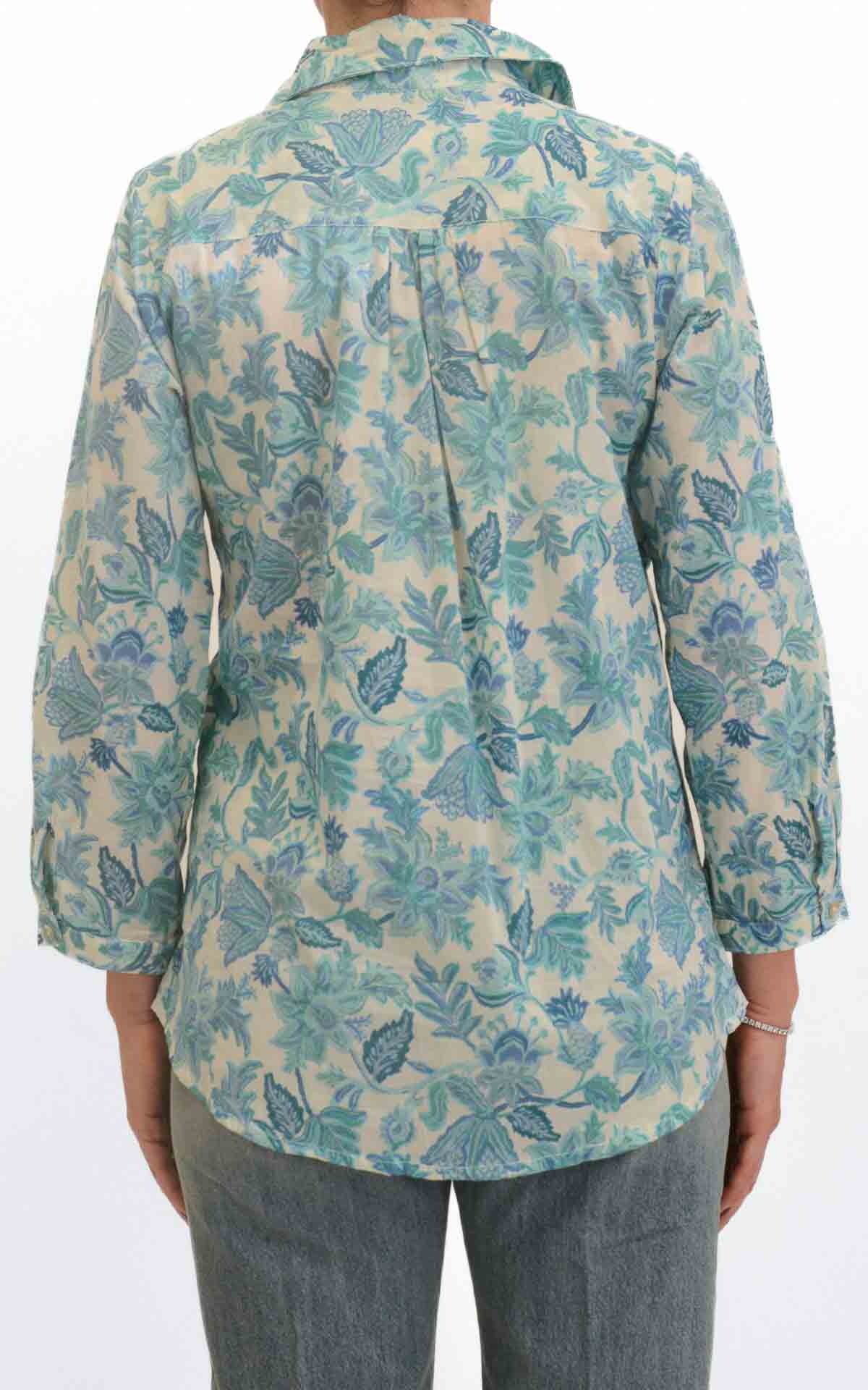 Palme - Camicia fantasia floreale - Turchese