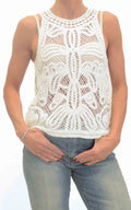 Initial - Top macramè - Bianco