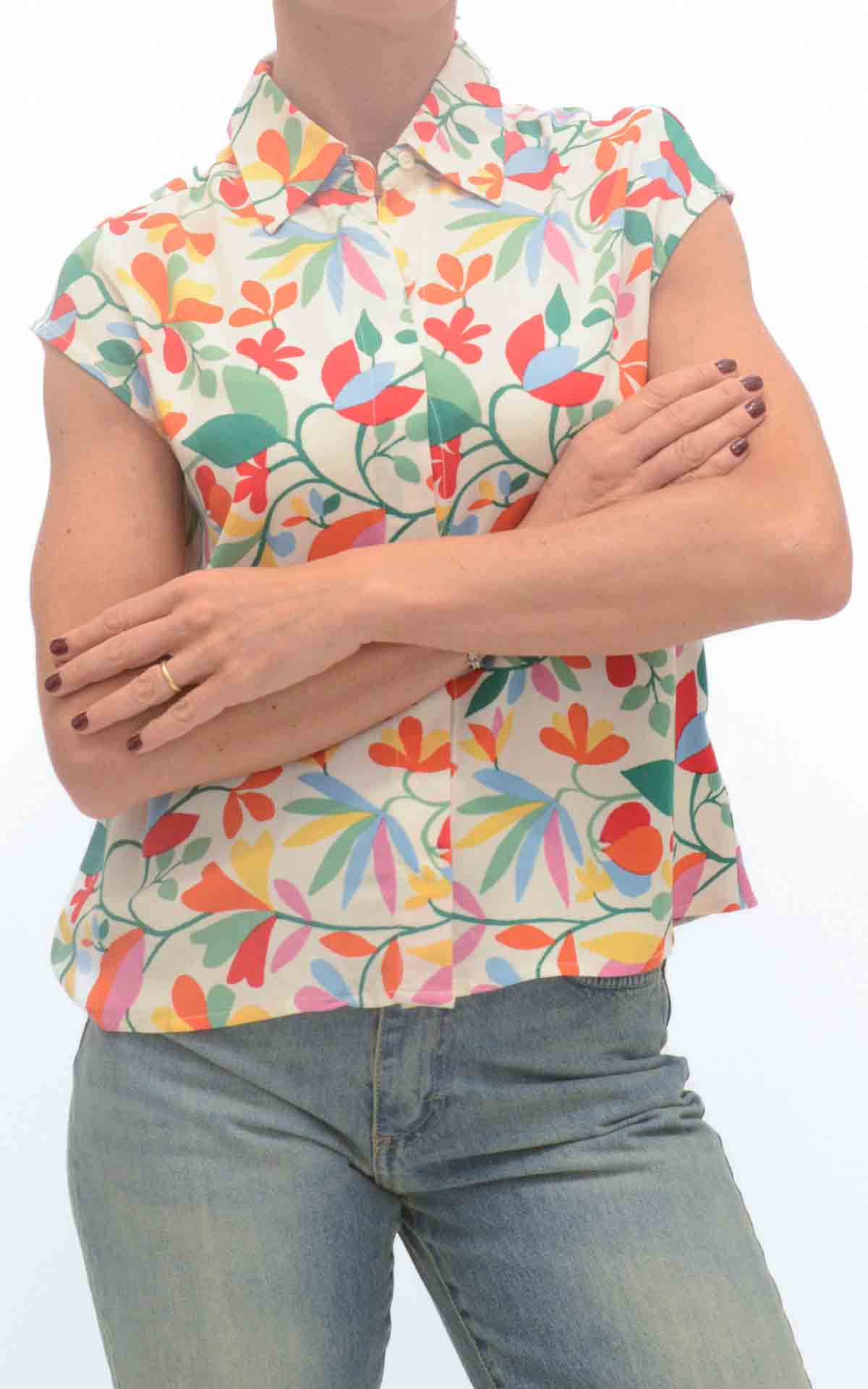 Compañía Fantástica - Camicia floreale - Latte
