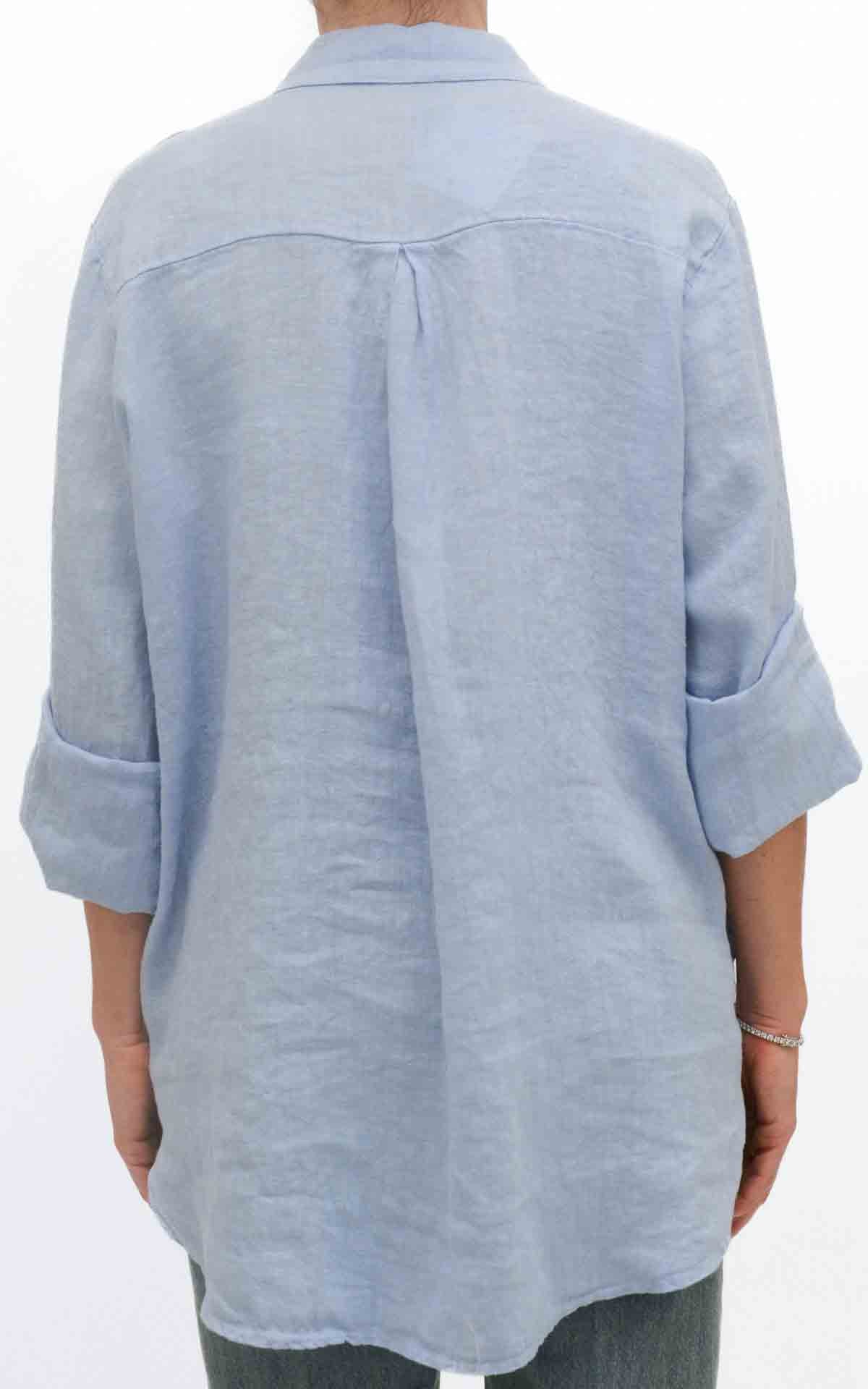 OFF-ON - Camicia lino - Celeste