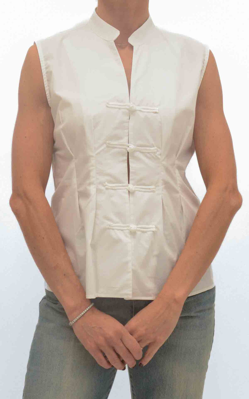 Susymix - Camicia smanicata laccetti orientali - Latte