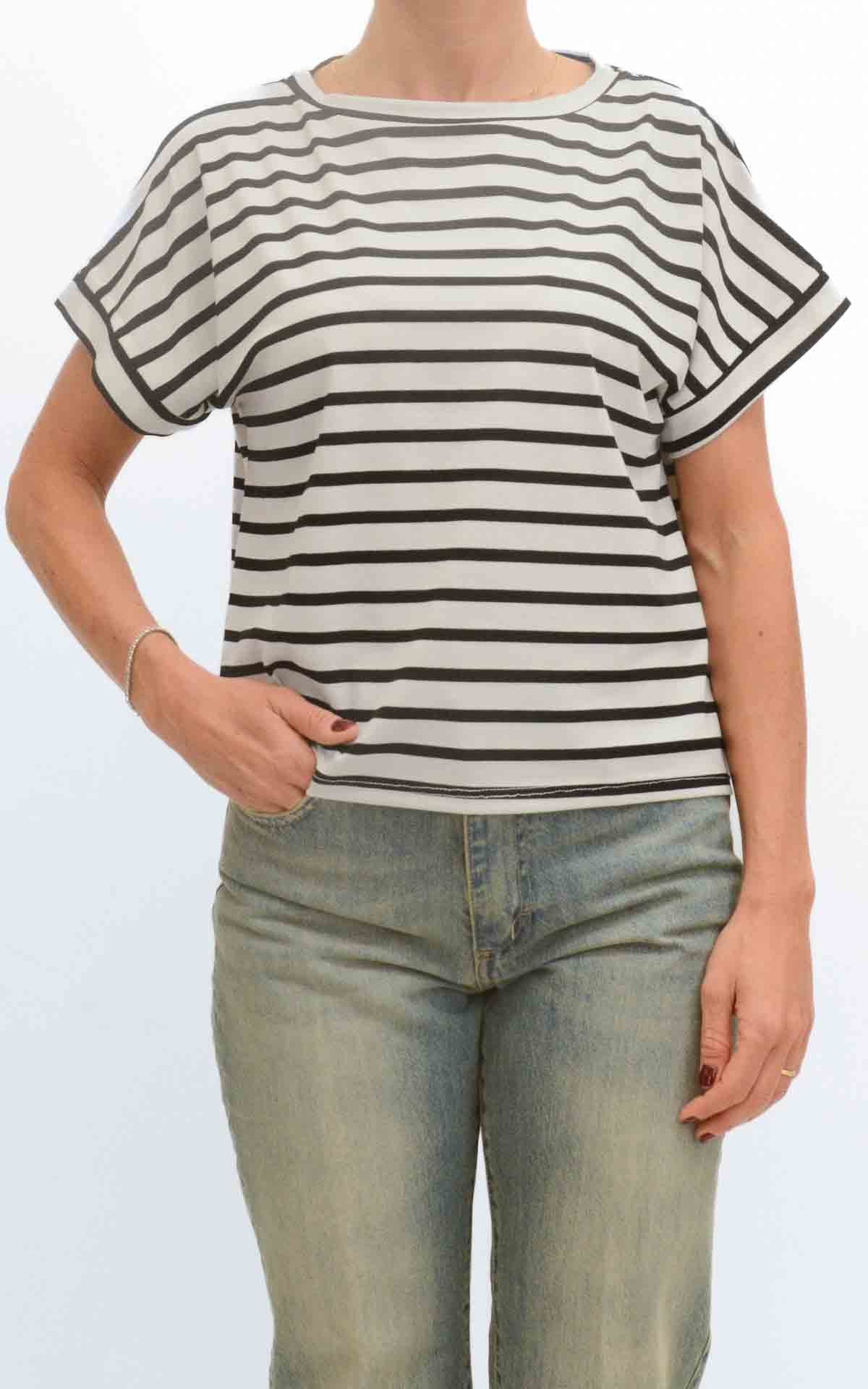 Susymix - Maglia scatola a righe - Nero