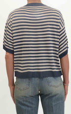 OFF-ON - Maglia a righe - Blu/Panna