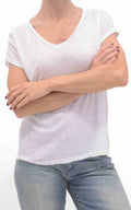 OFF-ON - Maglia in lino scollo a V - Latte