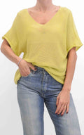 OFF-ON - Maglia filo mezza manica - Giallo Lime