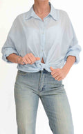 Susymix - Camicia in mussola con nodo - Celeste