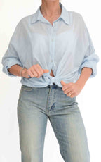 Susymix - Camicia in mussola con nodo - Celeste