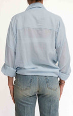 Susymix - Camicia in mussola con nodo - Celeste