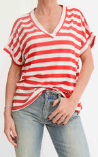 Susymix - Maglia a righe - Rosso