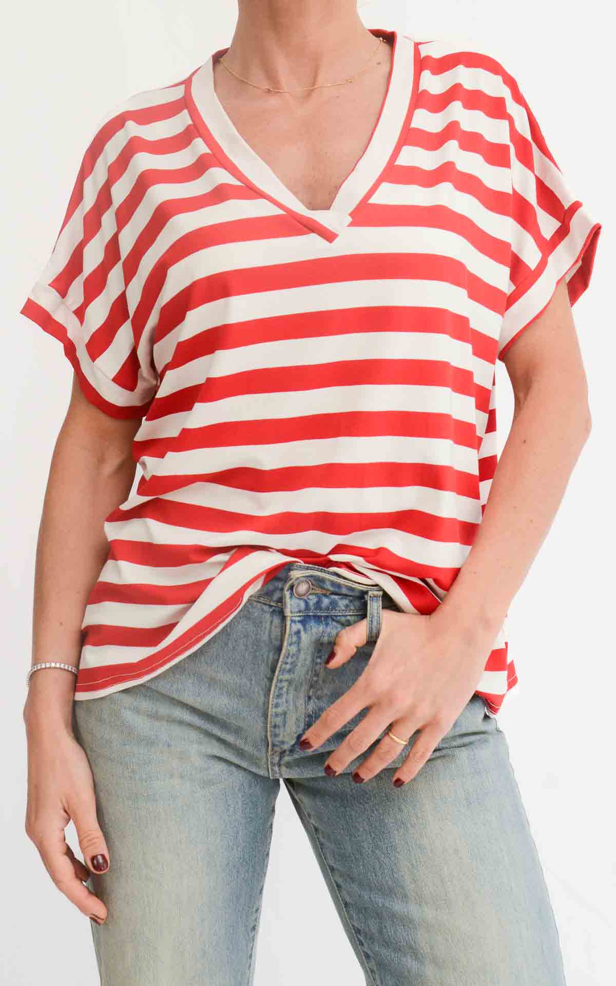 Susymix - Maglia a righe - Rosso