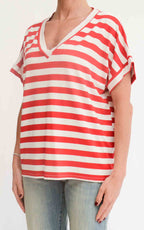 Susymix - Maglia a righe - Rosso