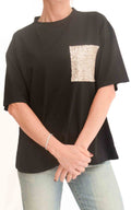 Susymix - T-shirt con tasca paillettes - Nero