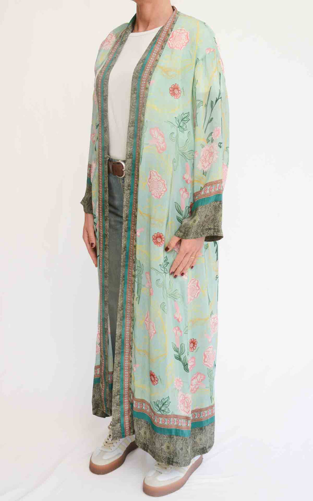 WU'SIDE - Kimono lungo - Azzurro polvere