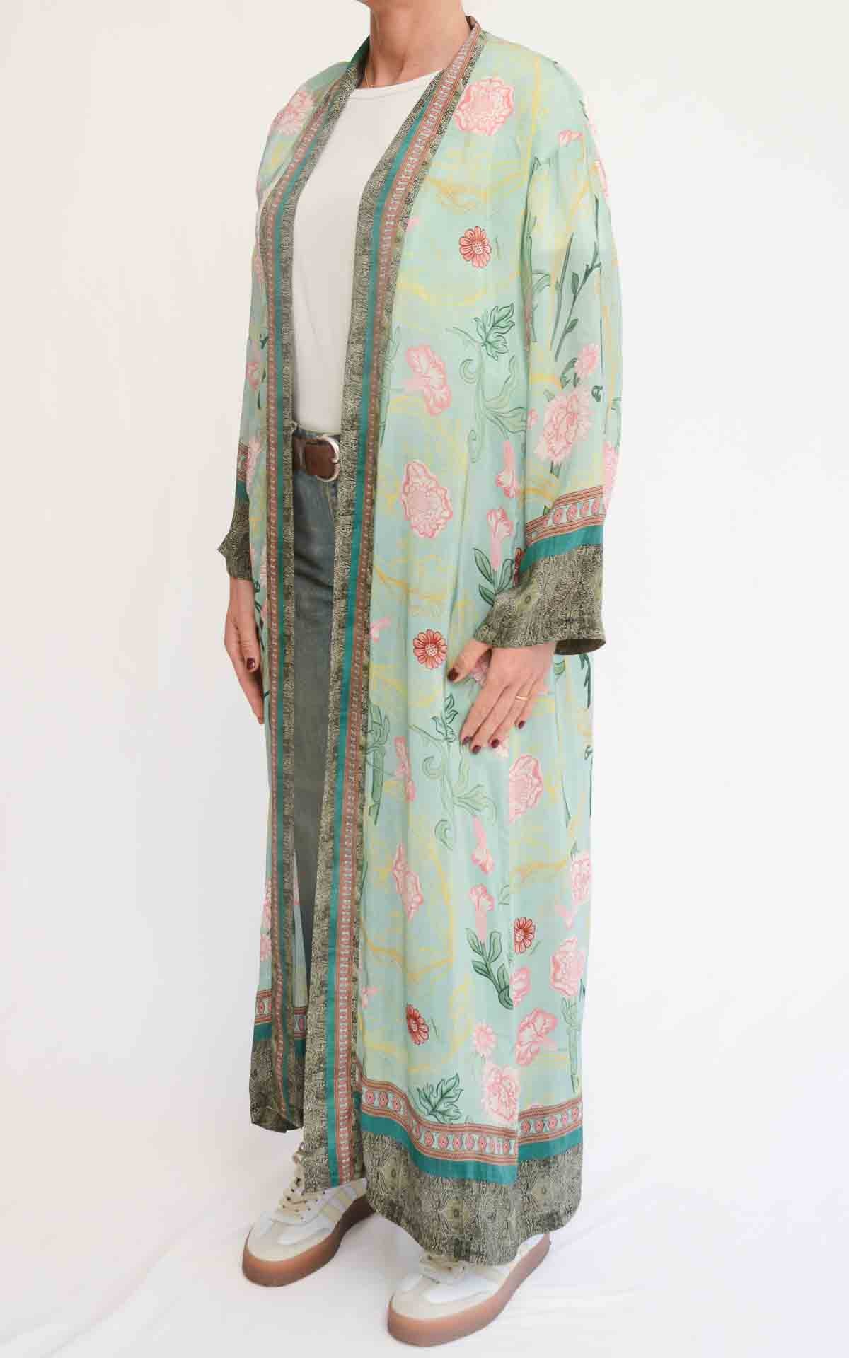 WU'SIDE - Kimono lungo - Azzurro polvere