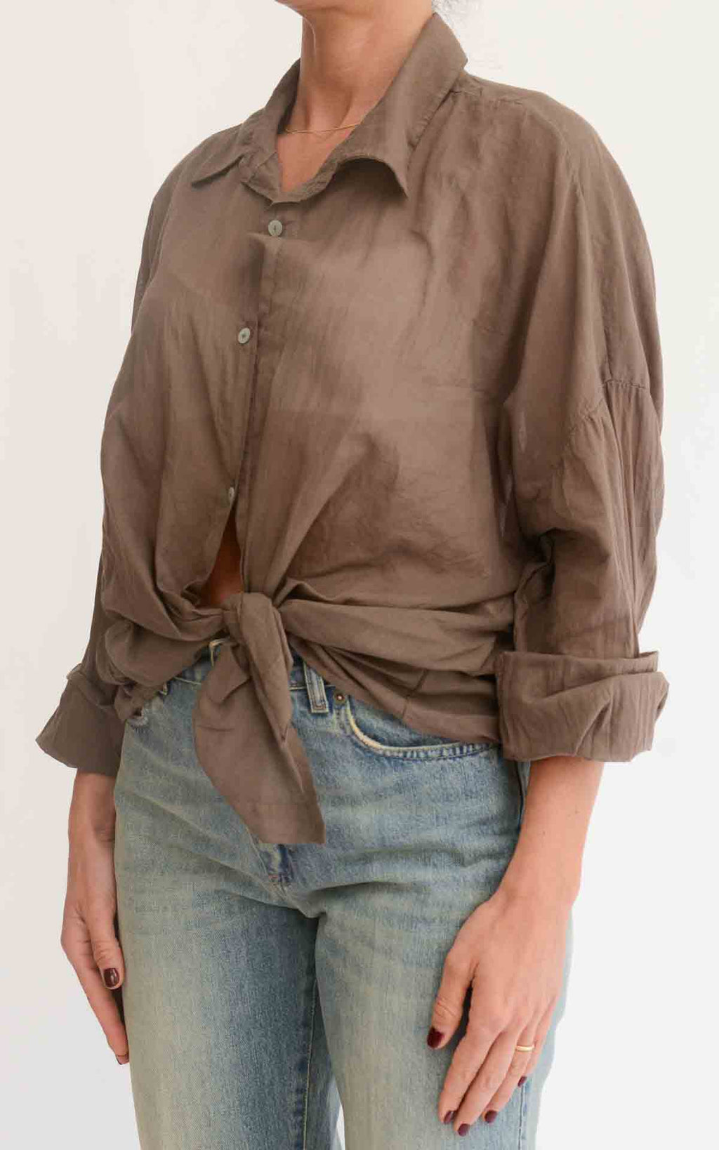 Susymix - Camicia in mussola con nodo - Moro