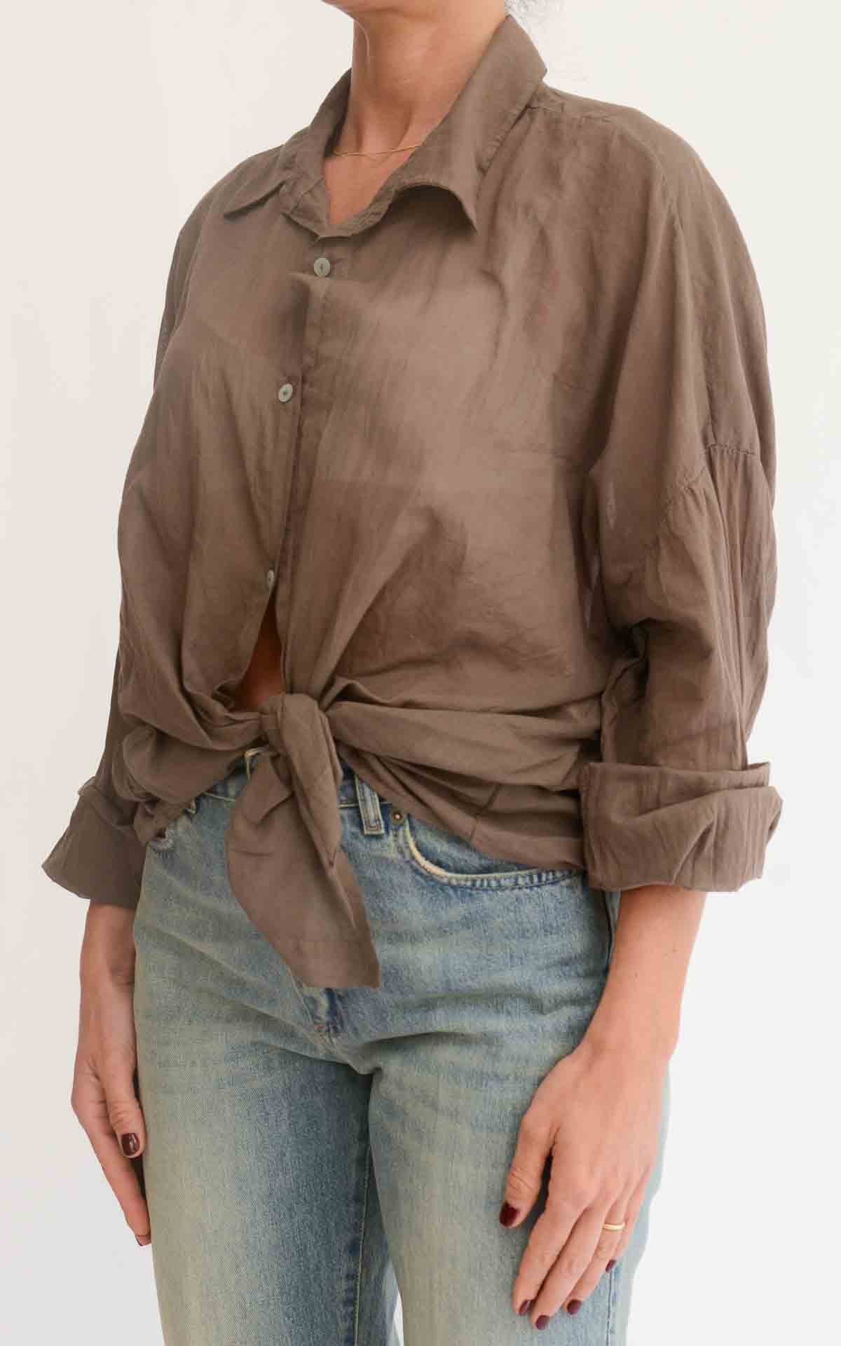 Susymix - Camicia in mussola con nodo - Moro