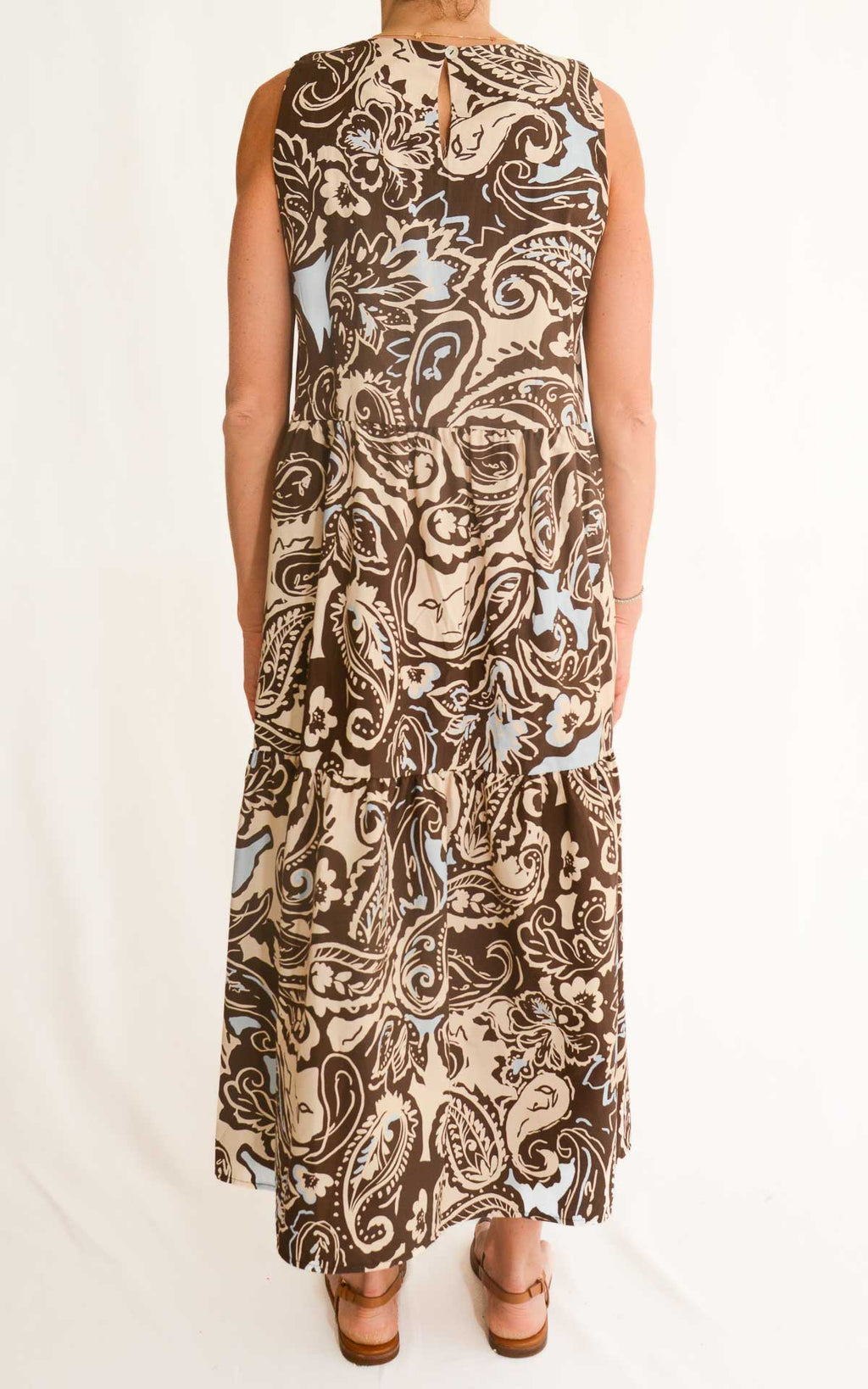 Off-on - Abito balze cotone fantasia - Moro