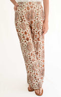 Off-on - Pantalone viscosa fantasia - Burro / camel