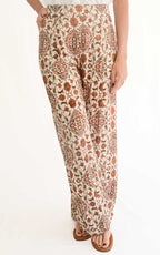 Off-on - Pantalone viscosa fantasia - Burro / camel