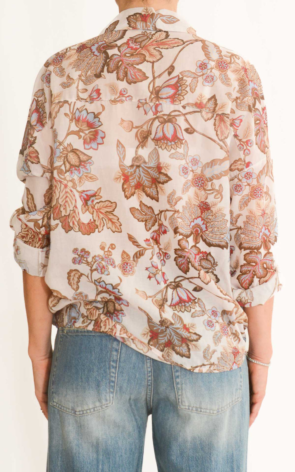 Off-on - Camicia fantasia in mussola di cotone - Burro