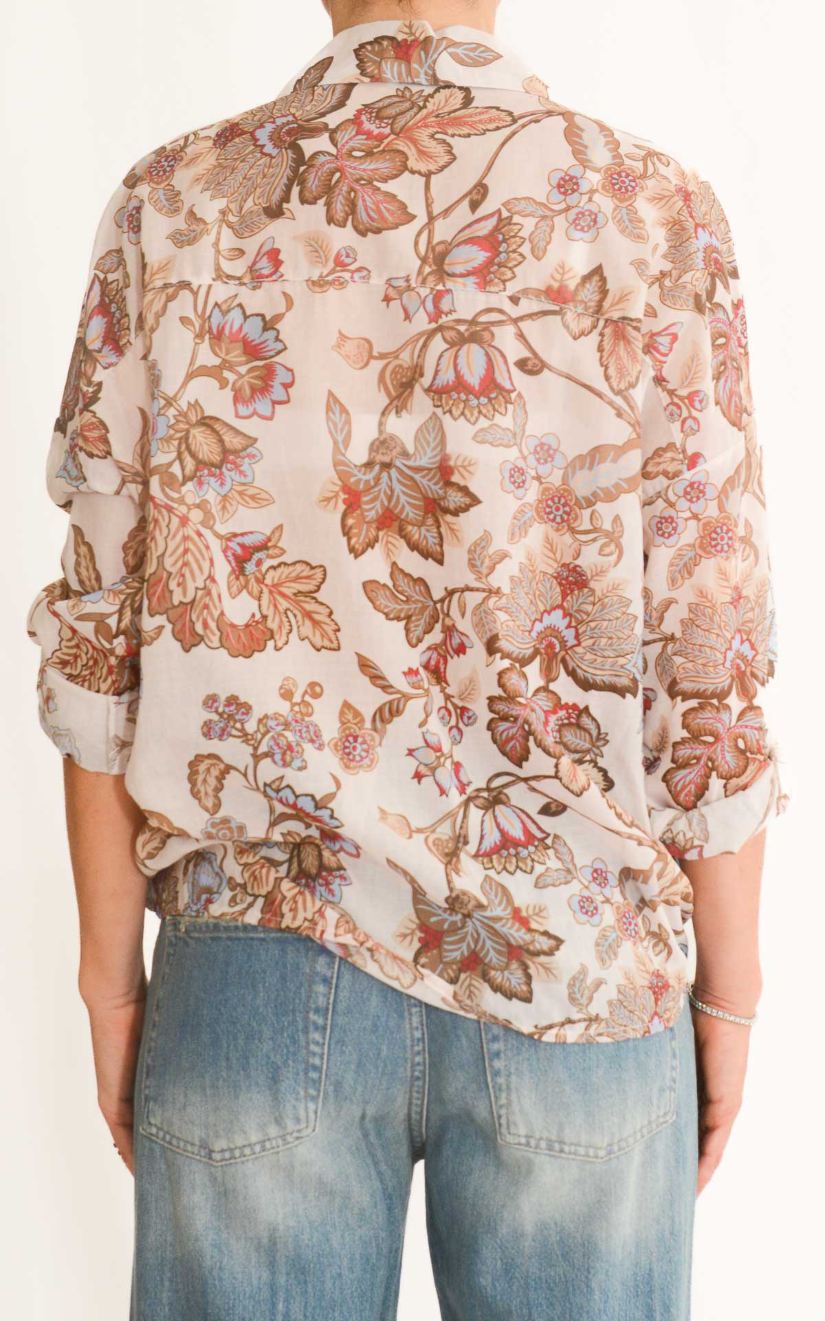 Off-on - Camicia fantasia in mussola di cotone - Burro