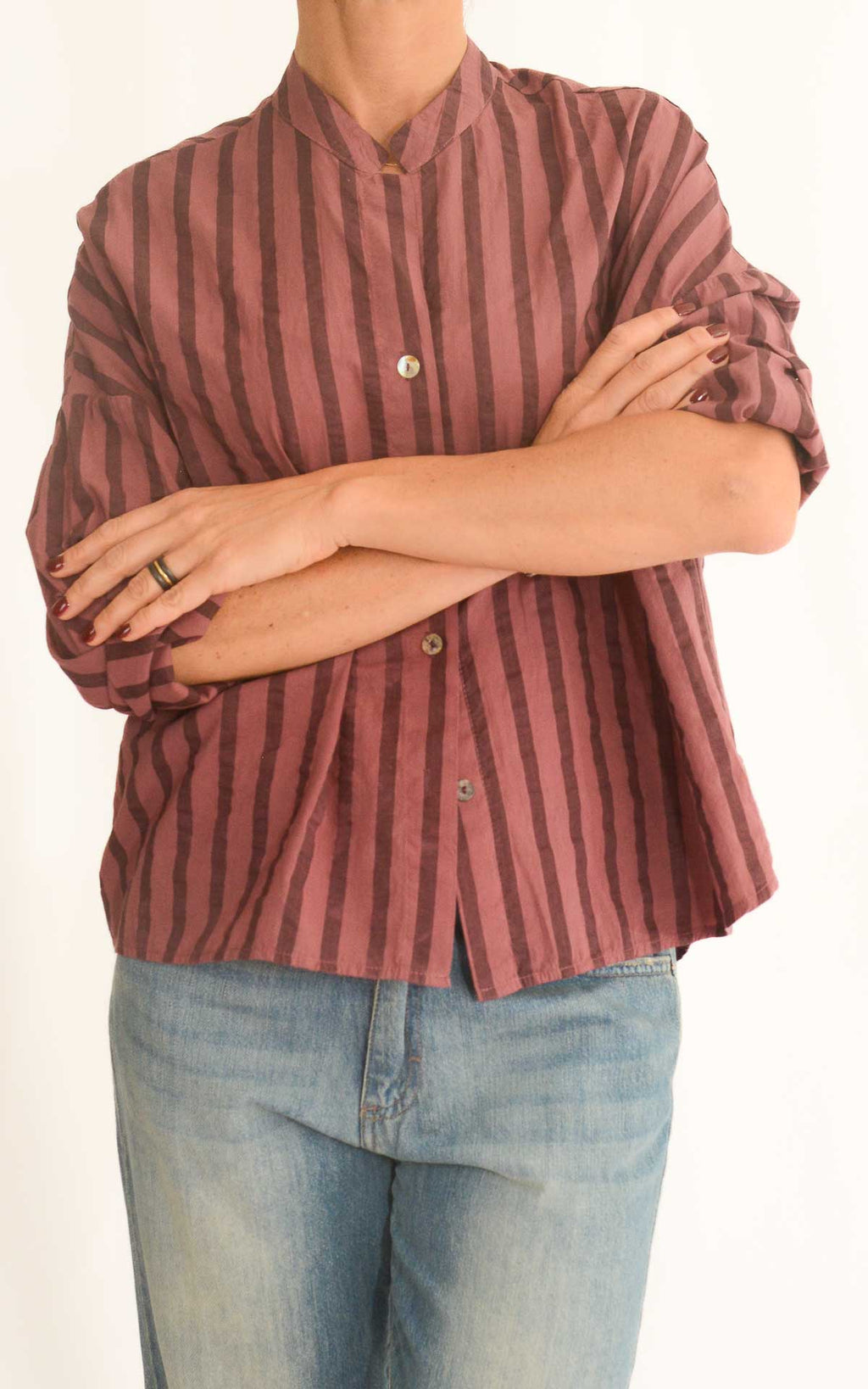 Off-on - Camicia mussola riga - Fico