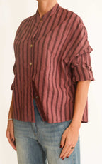 Off-on - Camicia mussola riga - Fico
