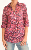 Palme - Camicia fantasia floreale - Blu / ciclamino