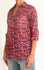 Palme - Camicia fantasia floreale - Blu / ciclamino