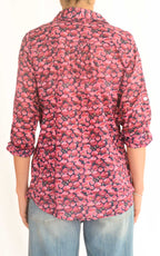 Palme - Camicia fantasia floreale - Blu / ciclamino