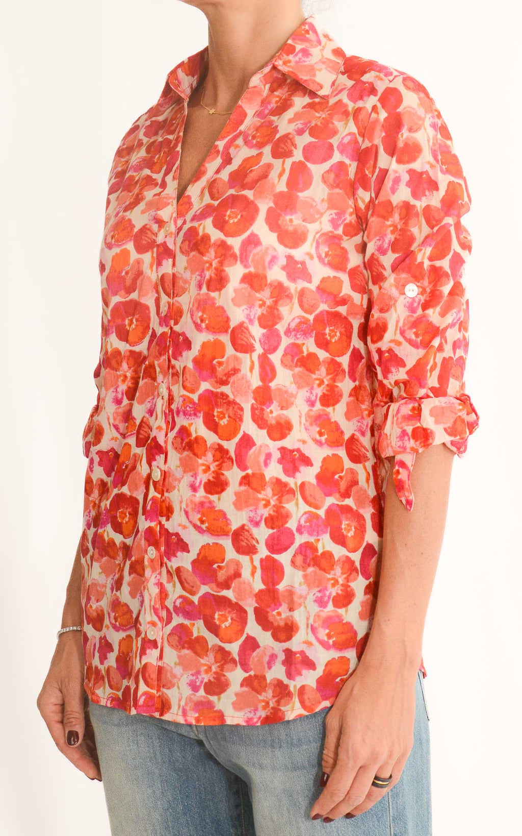 Palme - Camicia fantasia floreale - Rosso / rosa