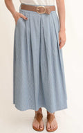 OFF-ON - Gonna chambray a righe - Denim