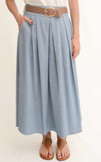 OFF-ON - Gonna chambray a righe - Denim