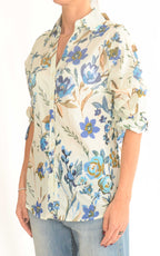 Palme - Camicia fantasia floreale - Burro / blu