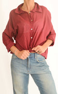 OFF-ON - Camicia in mussola tinta unita - Vino