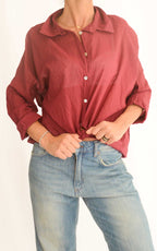 OFF-ON - Camicia in mussola tinta unita - Vino