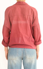 OFF-ON - Camicia in mussola tinta unita - Vino
