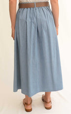 OFF-ON - Gonna chambray a righe - Denim