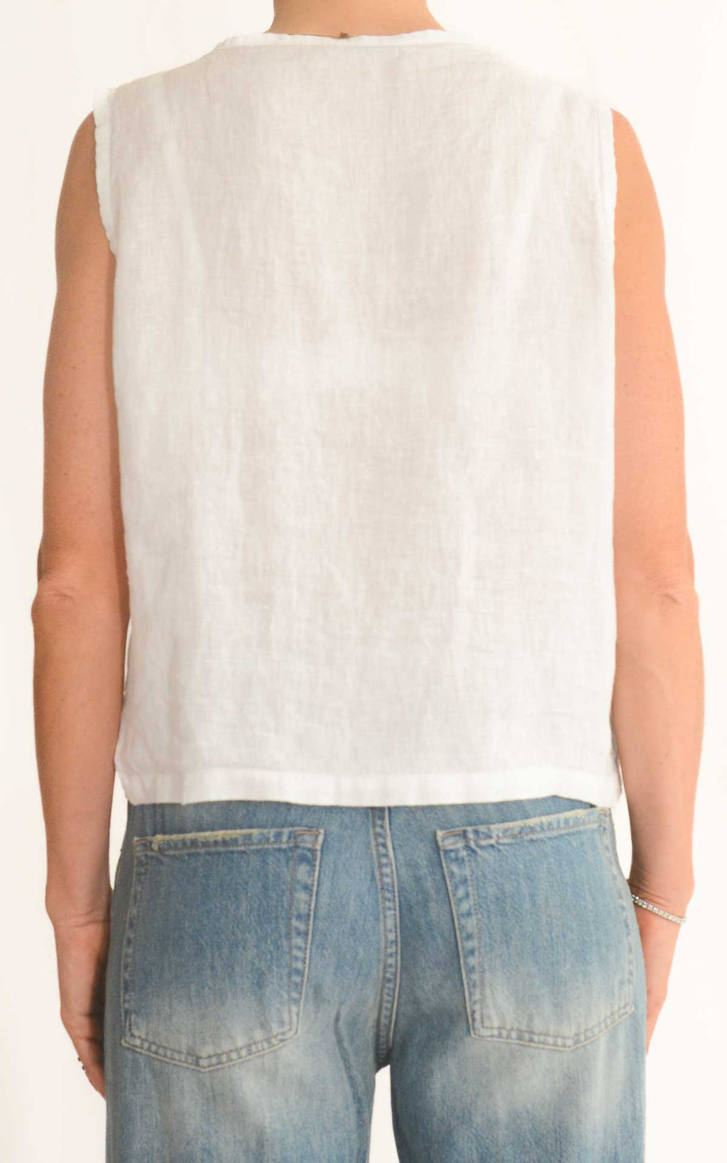 OFF-ON - Blusa in lino con pieghe - Latte