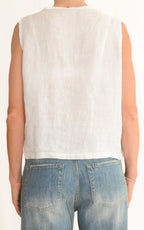 OFF-ON - Blusa in lino con pieghe - Latte