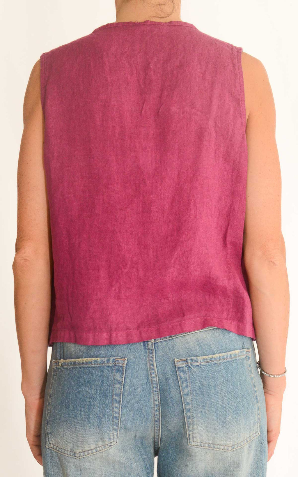 OFF-ON - Blusa in lino con pieghe - Ciclamino