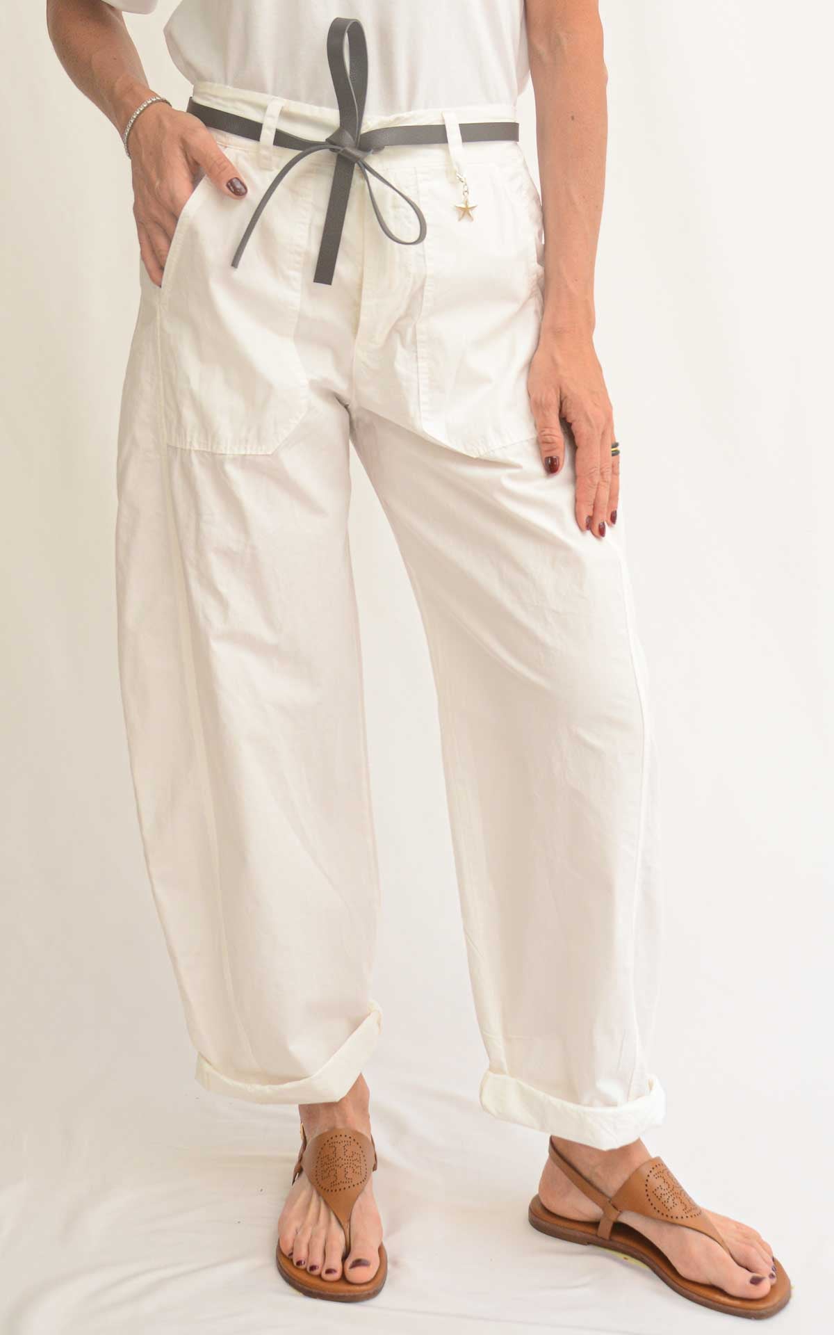 Susymix - Pantalone ovetto stellina cotone leggero - Latte
